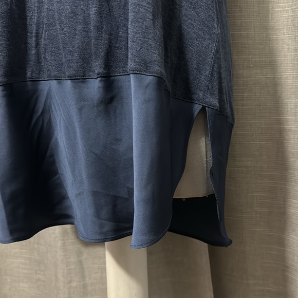 Gorgeous Lands End Tunic Style Tank-Sz M(10/12)-Satiny Trim-Blue-Rayon - Picture 3 of 16